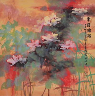 王余根博士经典花鸟画《花语缤纷》