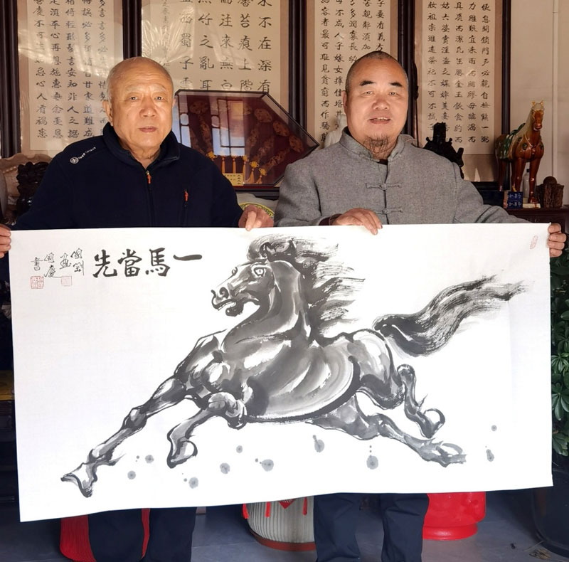 著名书法家柳国庆、福马画家潘国刚在京联袂创作精品画作 著名书法家柳国庆、福马画家潘国刚在京联袂创作精品画作